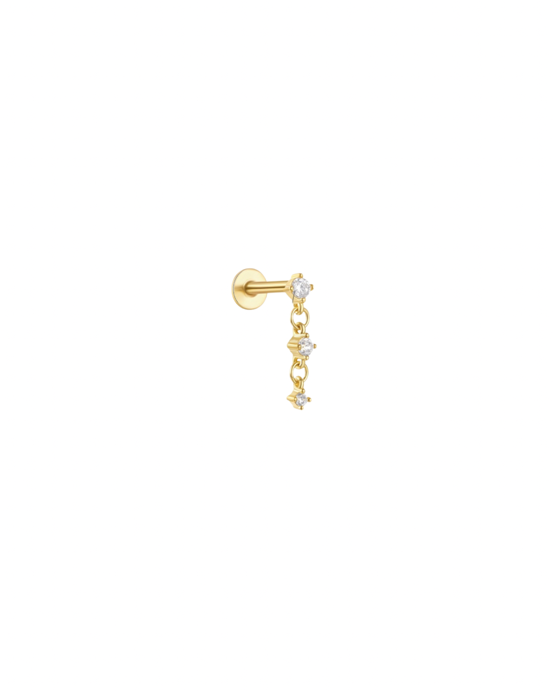 Little diamonds stud | single piece earring | flat back