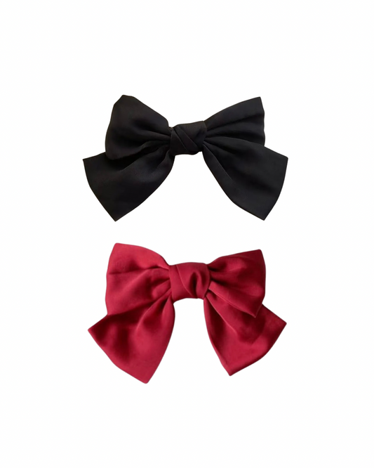 Elegant coquette satin bow | hair clip