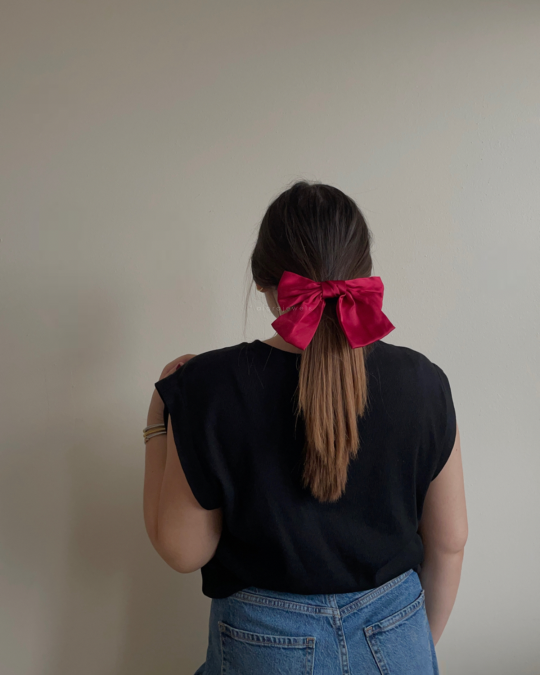 Elegant coquette satin bow | hair clip