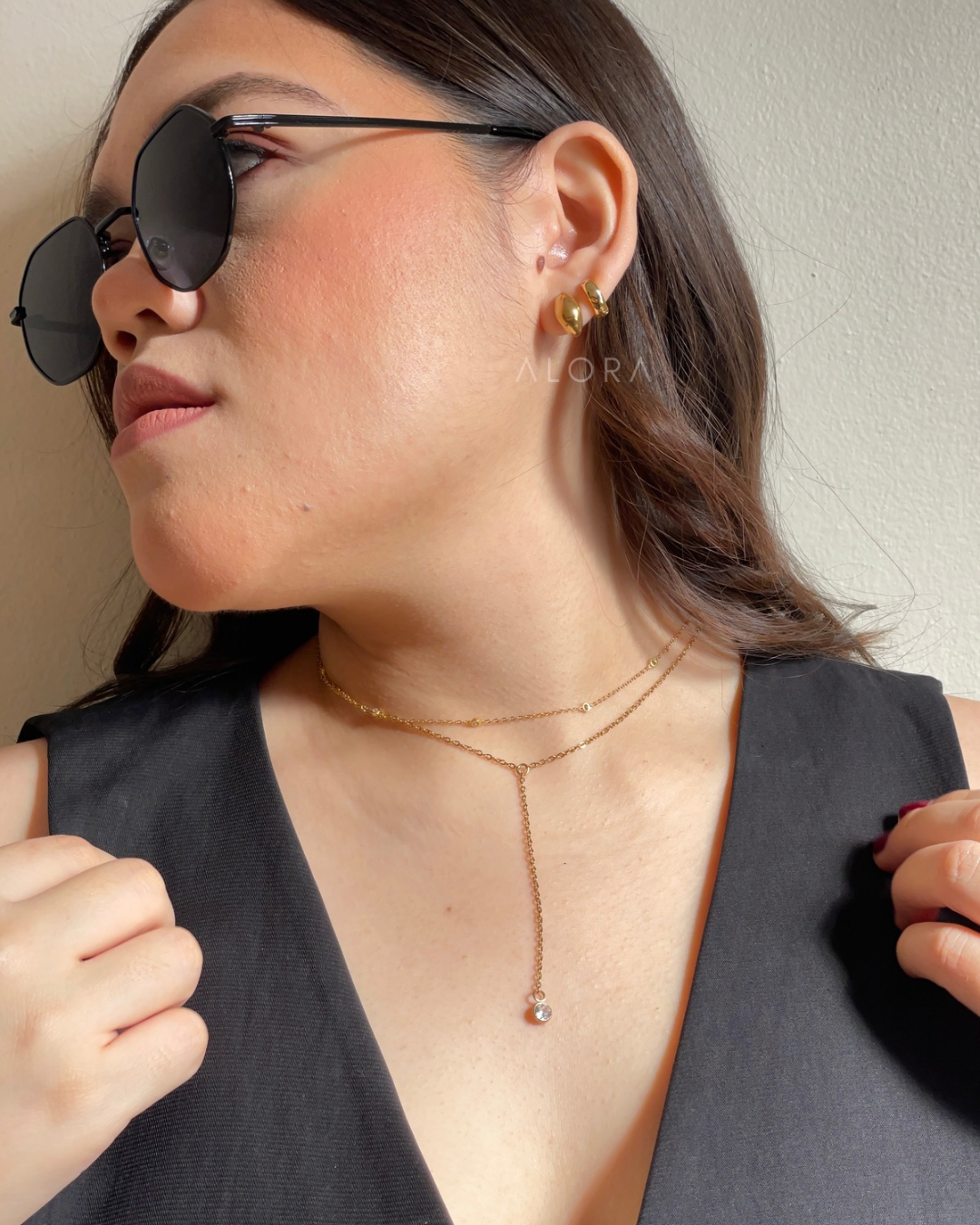 Dainty lariat necklace