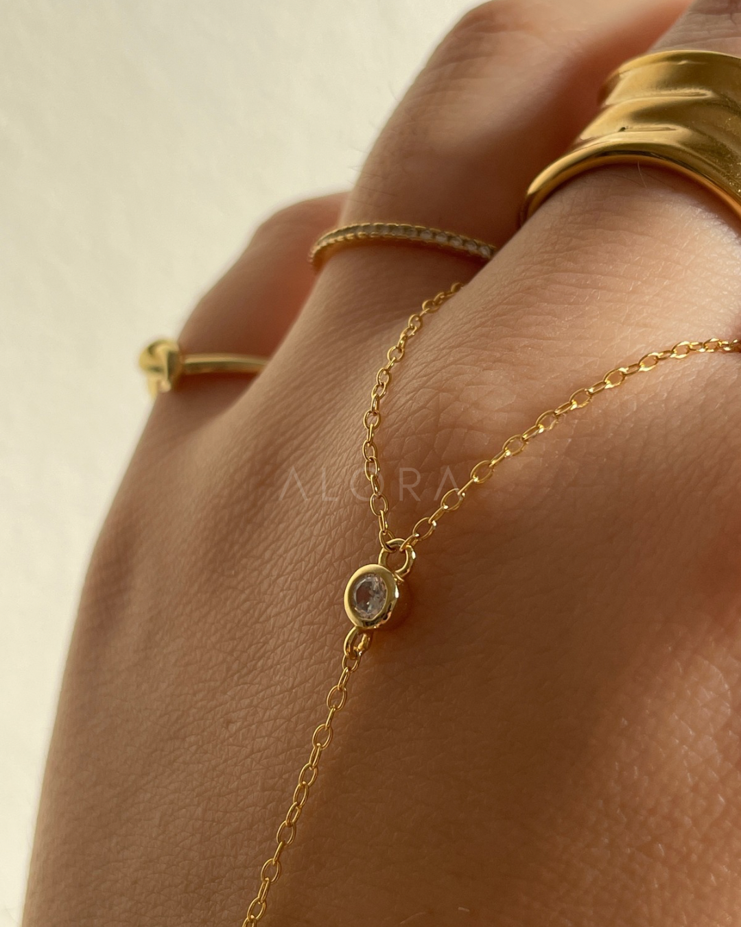 Dainty hand chain | ring + bracelet