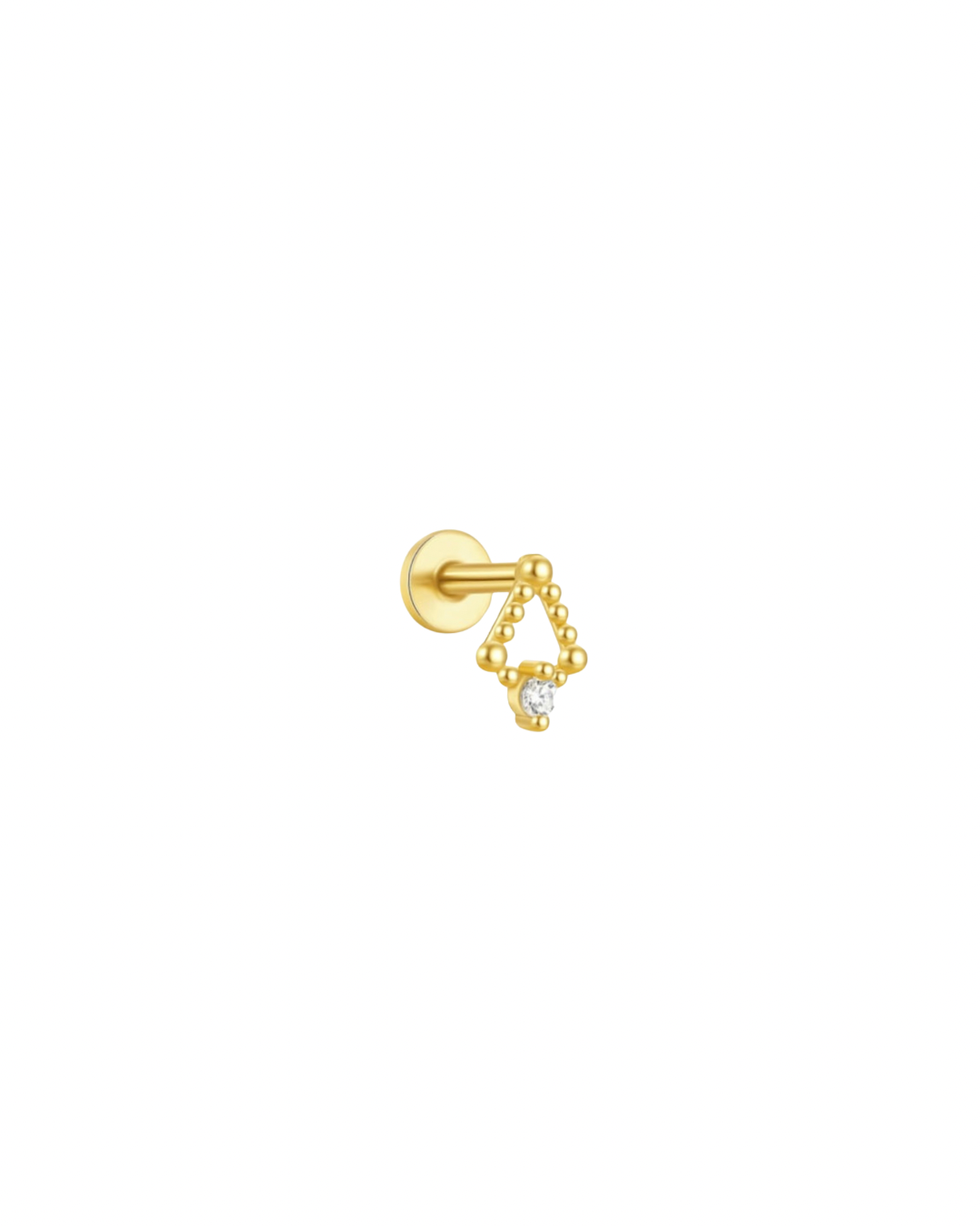 Single earring: triangle stud | flat back