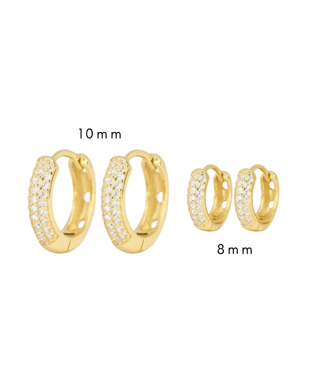 Savanah gold huggie earrings | 8mm & 10mm | C03