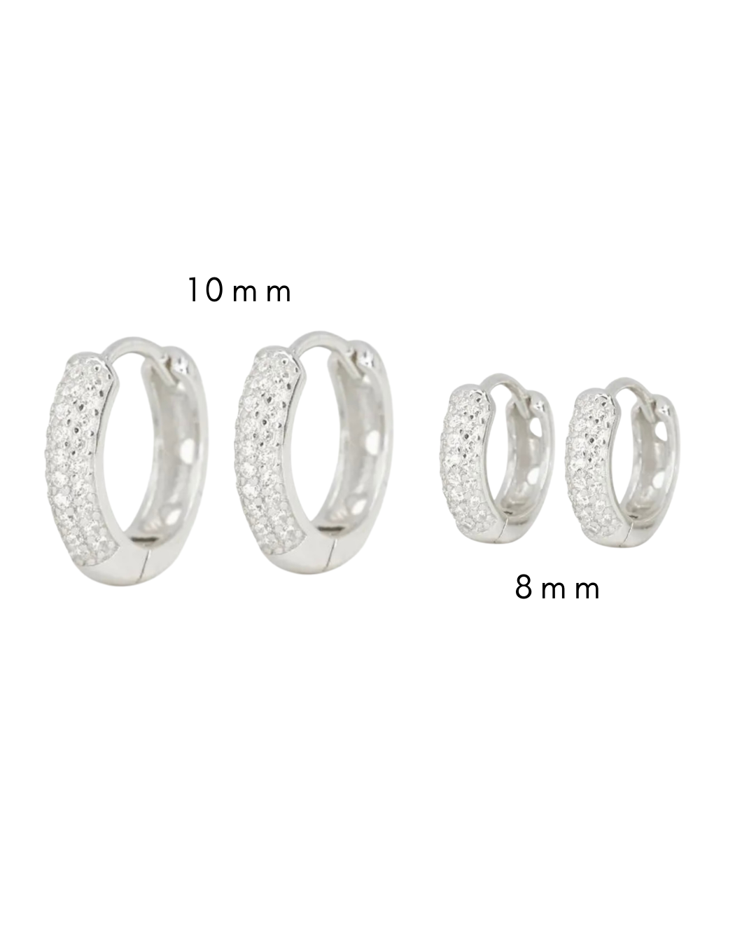 Savanah silver huggie earrings | 8mm & 10mm | C02