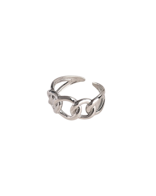 Silver chain ring | adjustable