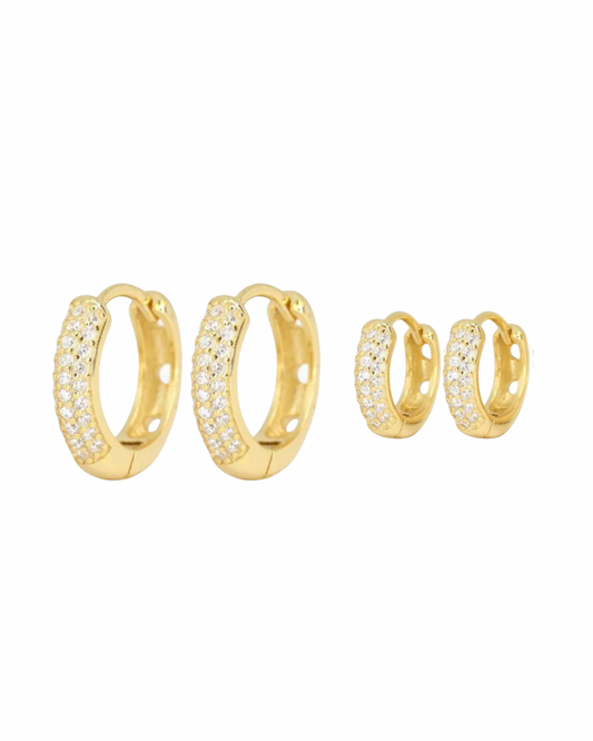 Savanah gold huggie earrings | 8mm & 10mm | C03