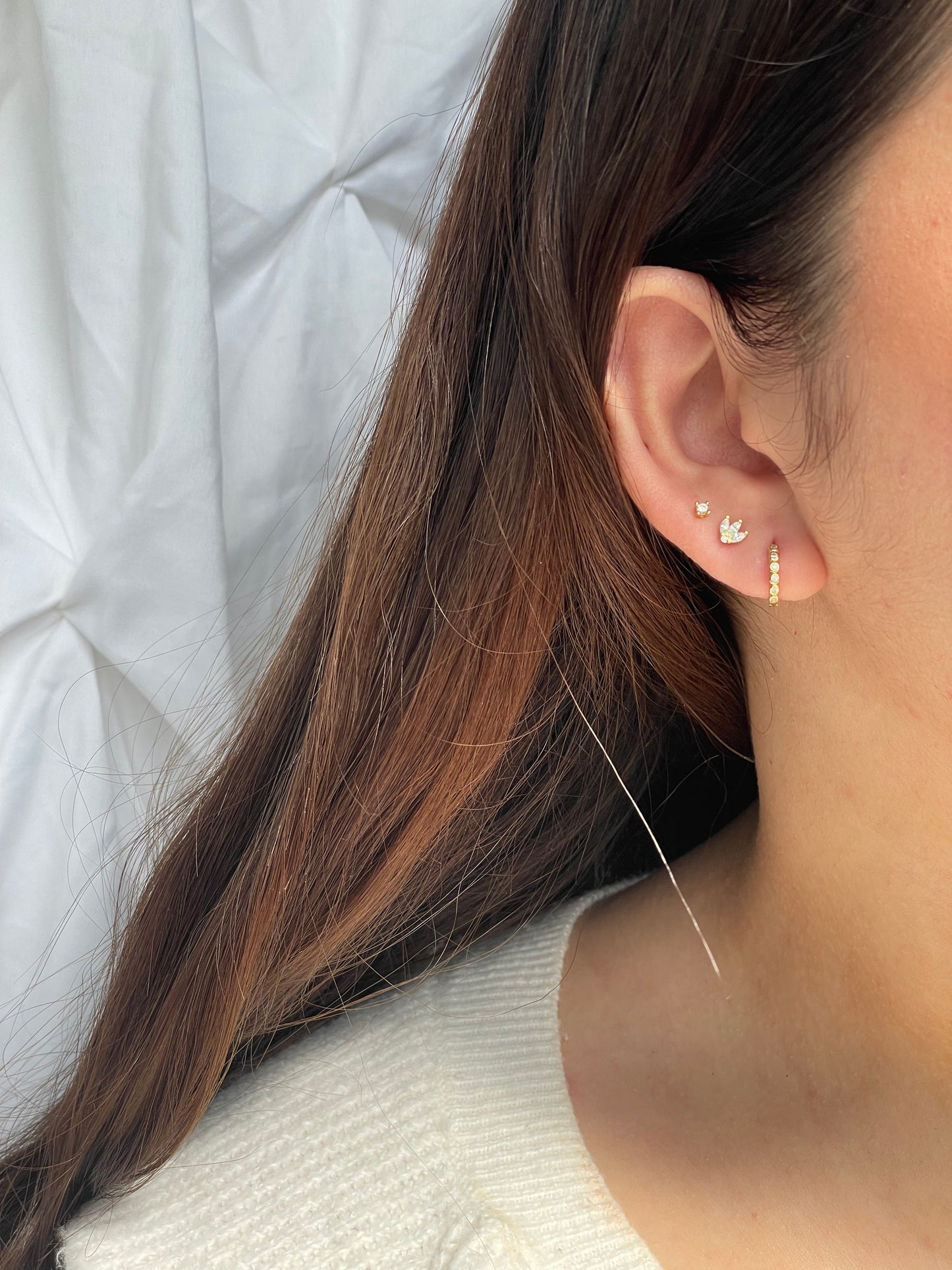 Gold diamond studs