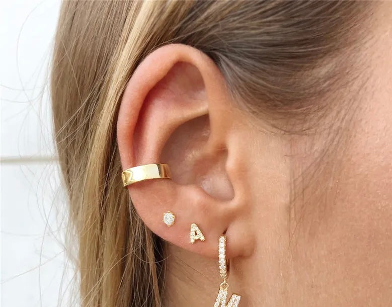 The perfect initial stud earring