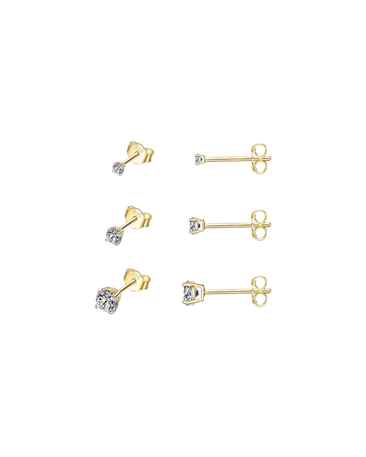 Gold diamond studs