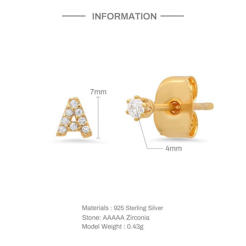 The perfect initial stud earring