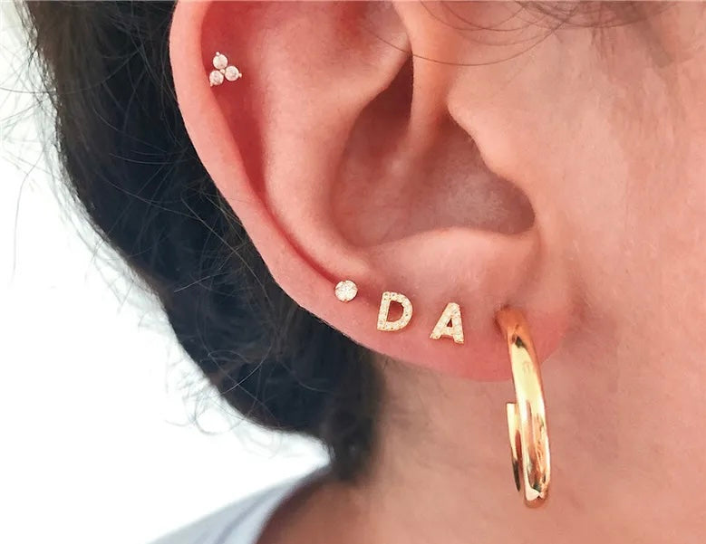 The perfect initial stud earring