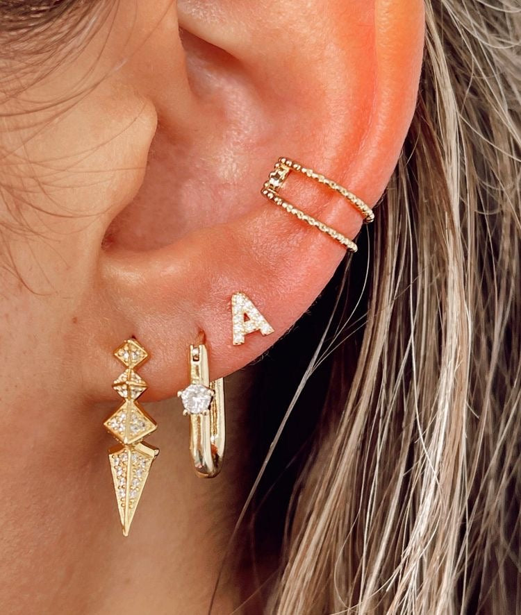 The perfect initial stud earring