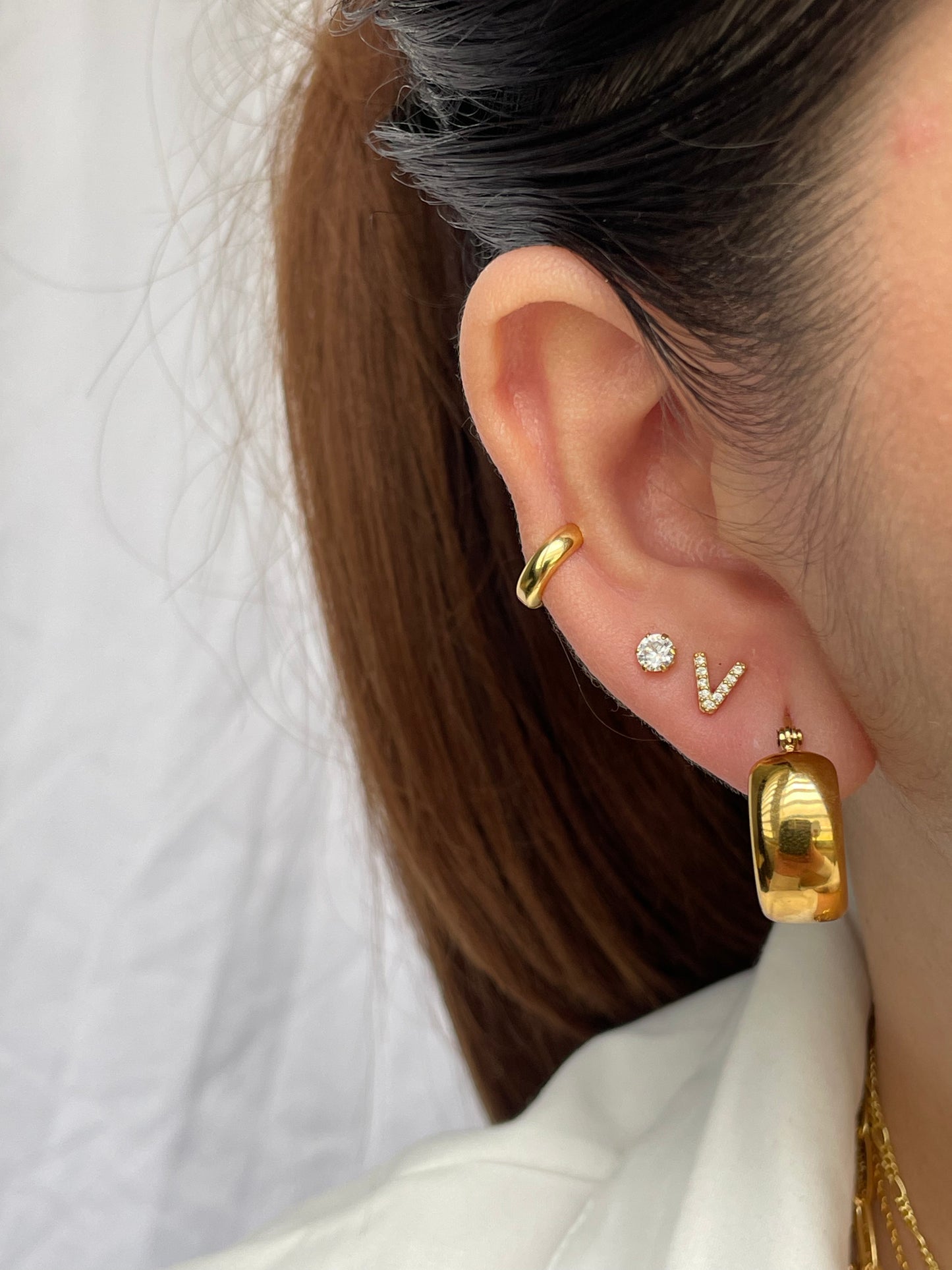 The perfect initial stud earring